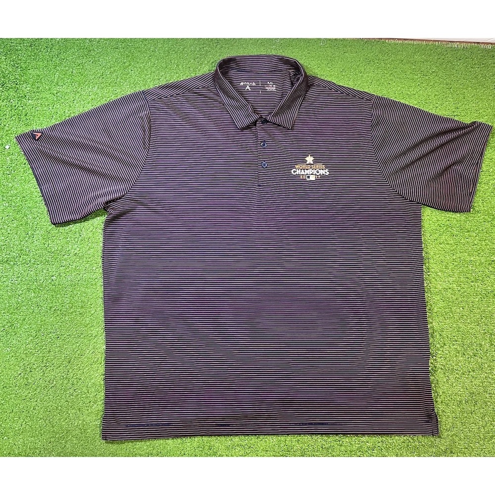 houston Astros golf polo 2Xl Antigua Blue Orange 2017 World Series Champs MLB po